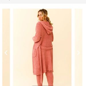BRAND NEW Selfie Leslie Fuzzy Knit Longline Pocket Cardigan Rose